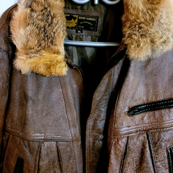 Segio Vadducci men leather jacket xxl - Picture 2 of 3